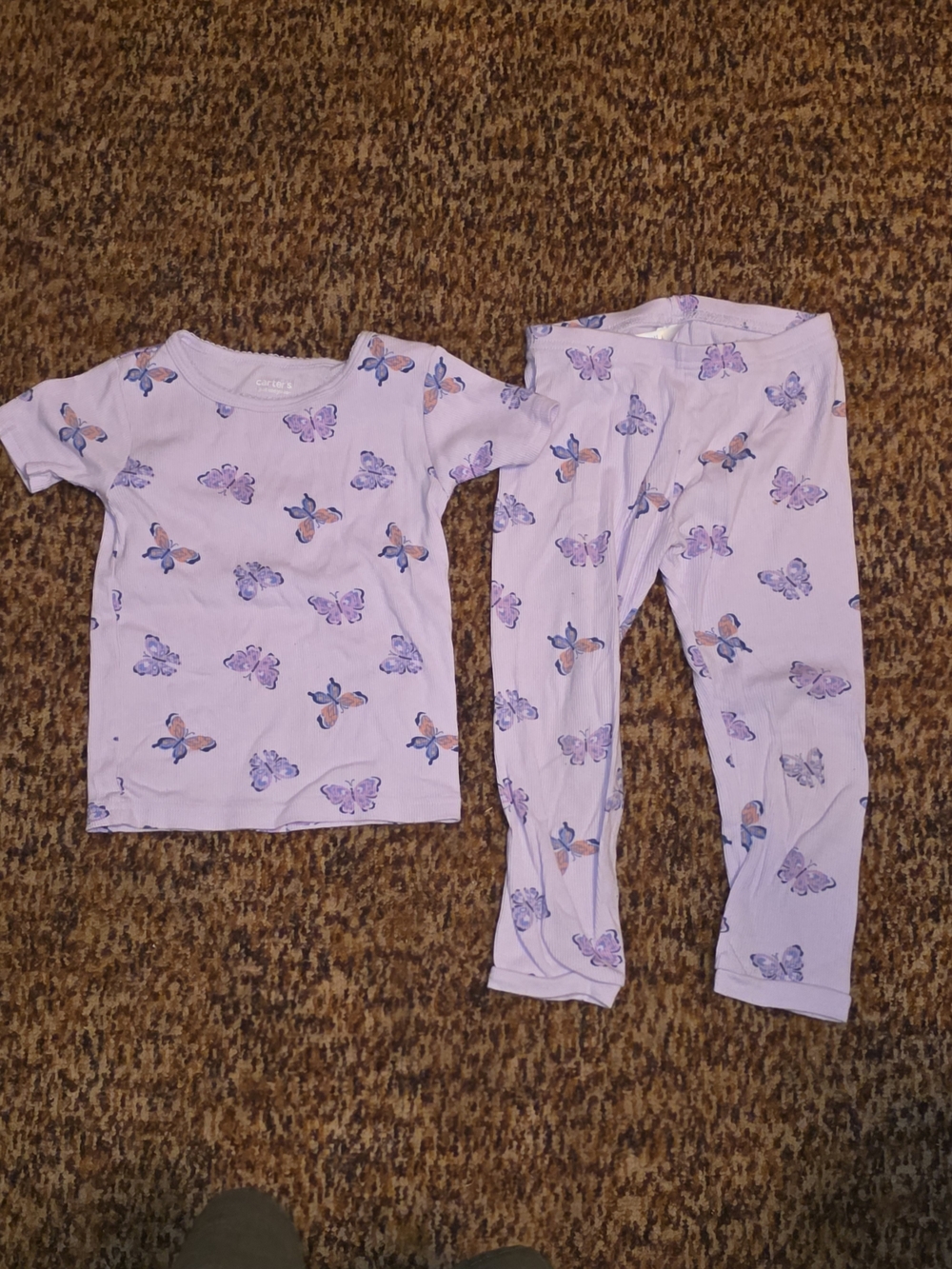 Carter's Lilac Butterfly Short Sleeve Pajama Set
